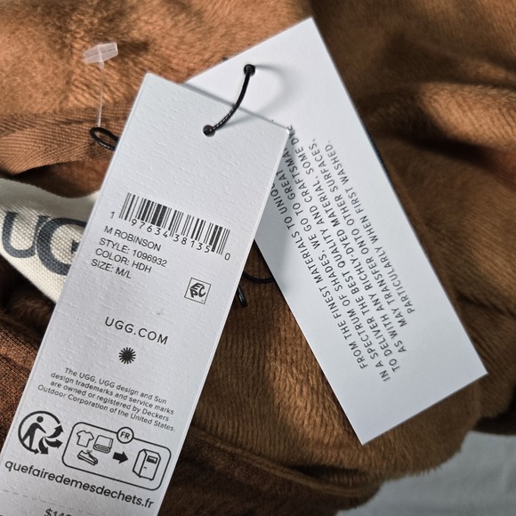 UGG Australia Robinson Robe Burnt Henna Size M/L Mens Soft NWT - Picture 11 of 11